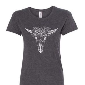 BOHO Longhorn Grey Soft T-Shirt
